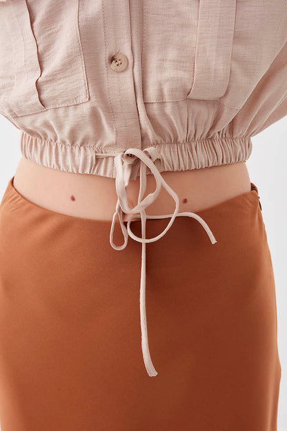 POCKETED SHIRT WITH ELASTANE WAIST
