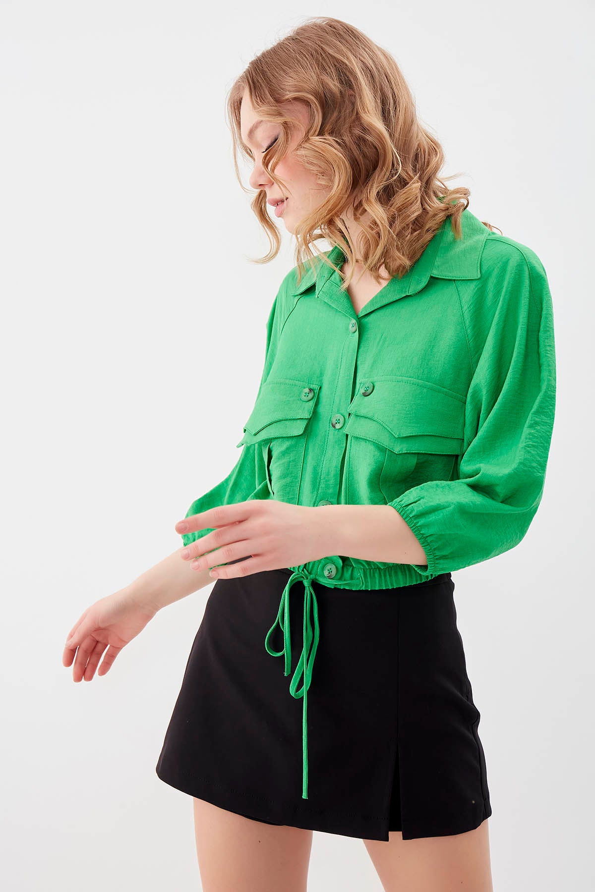 POCKETED SHIRT WITH ELASTANE WAIST