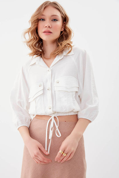 POCKETED SHIRT WITH ELASTANE WAIST