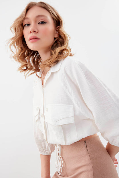 POCKETED SHIRT WITH ELASTANE WAIST