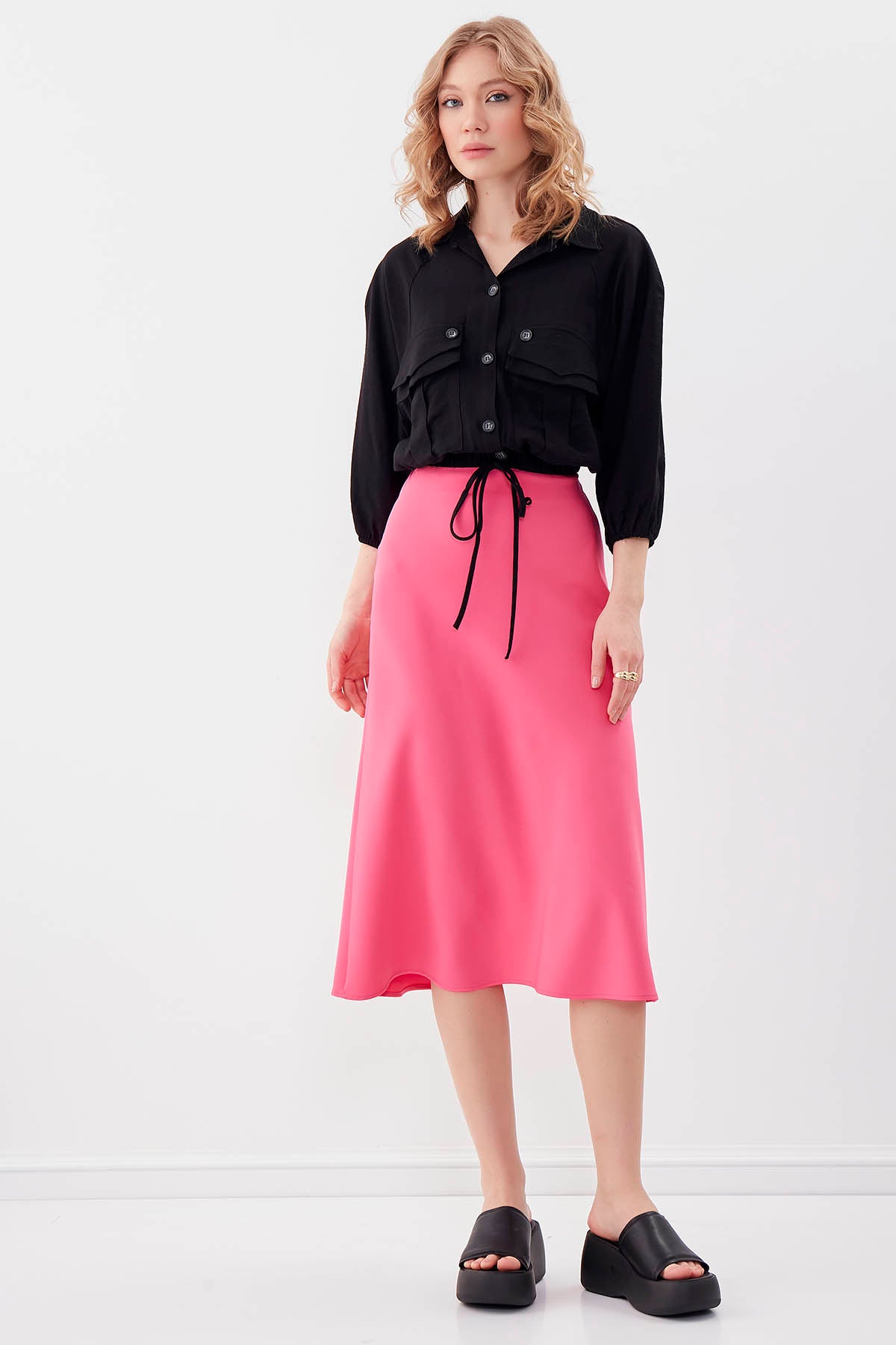 POCKETED SHIRT WITH ELASTANE WAIST