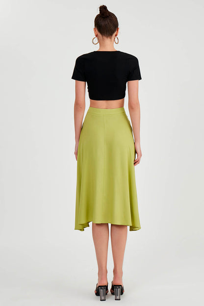 POCKETED MIDI SKIRT