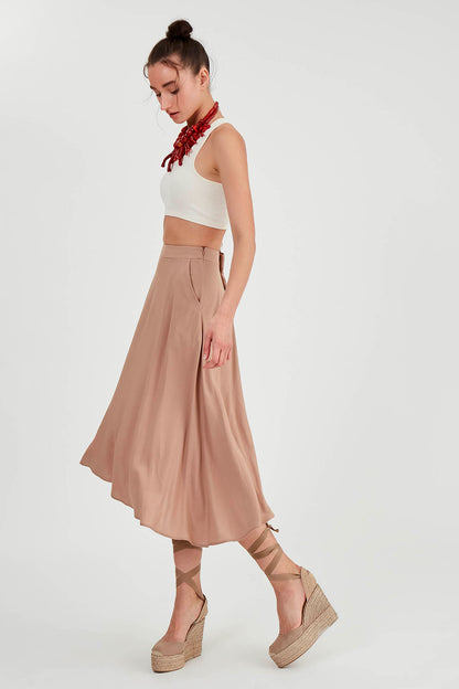 POCKETED MIDI SKIRT