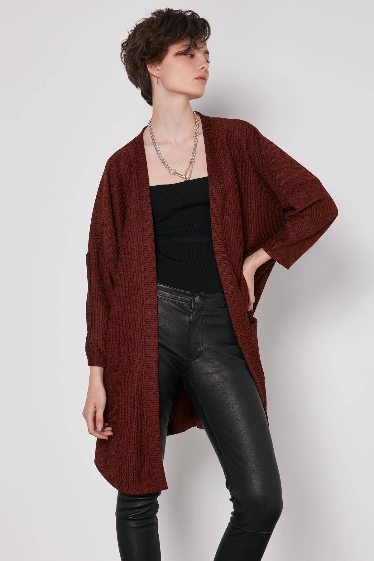 POCKETED LOOSE CARDIGAN