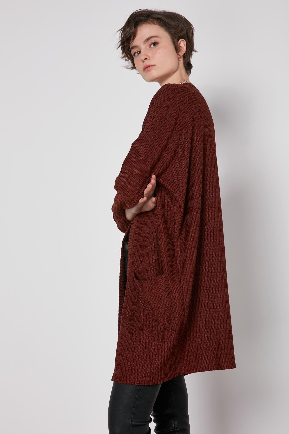 POCKETED LOOSE CARDIGAN