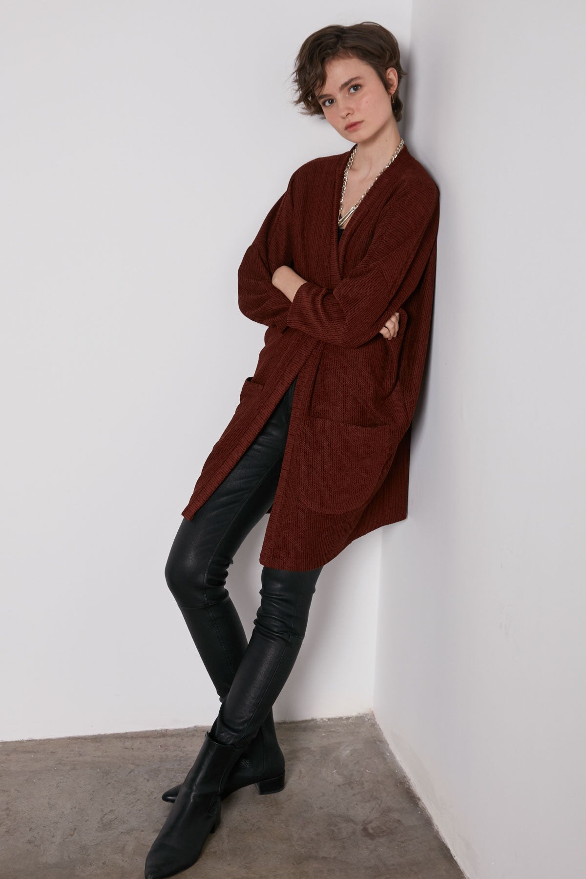 POCKETED LOOSE CARDIGAN