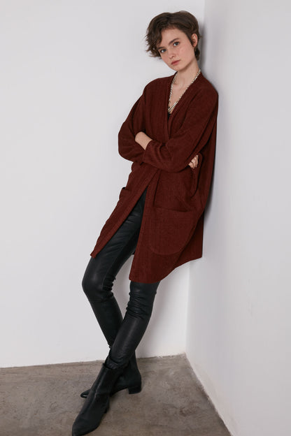POCKETED LOOSE CARDIGAN