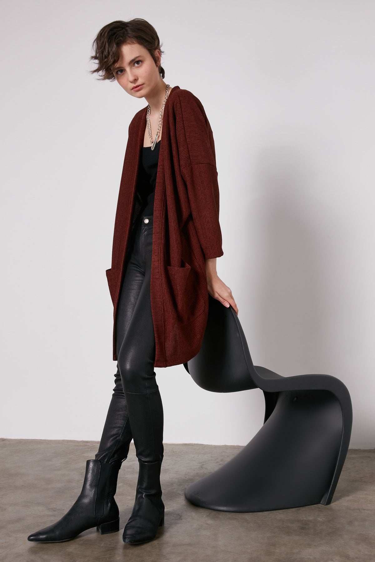 POCKETED LOOSE CARDIGAN