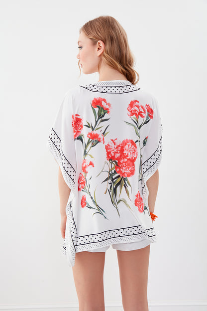FLOWER-PRINTED LOOSE BLOUSE