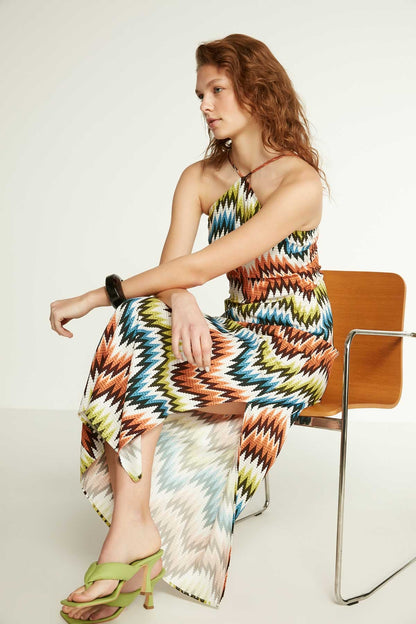 LONG DRESS WITH SMART COLOR