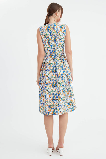 MIDI HEIGHT DRESS WITH FLOWER PATTERN