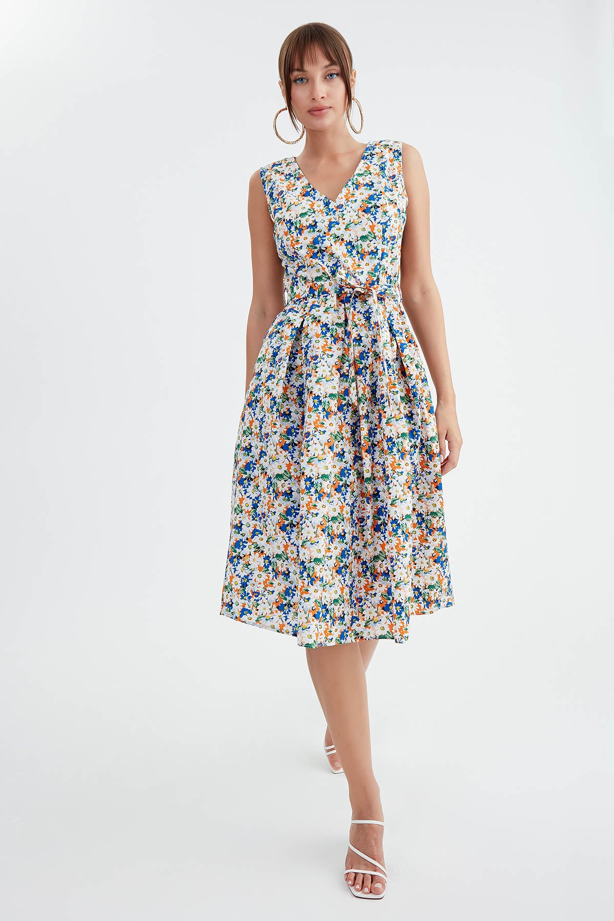 MIDI HEIGHT DRESS WITH FLOWER PATTERN