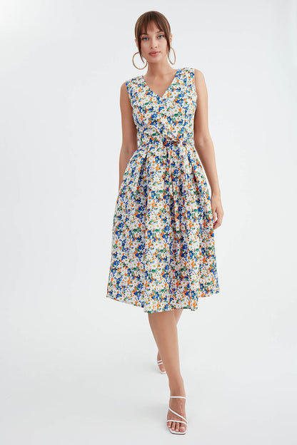 MIDI HEIGHT DRESS WITH FLOWER PATTERN