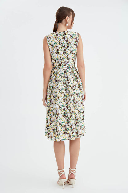 MIDI HEIGHT DRESS WITH FLOWER PATTERN