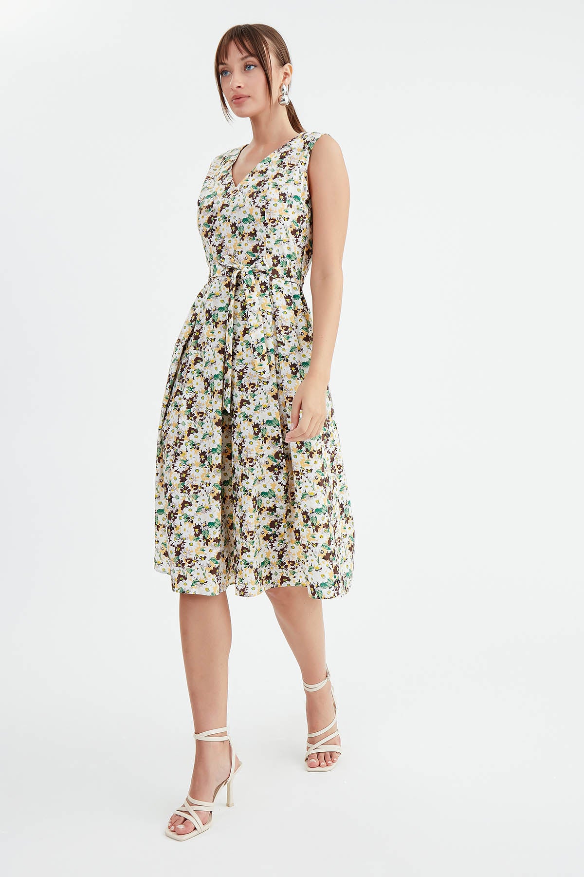 MIDI HEIGHT DRESS WITH FLOWER PATTERN