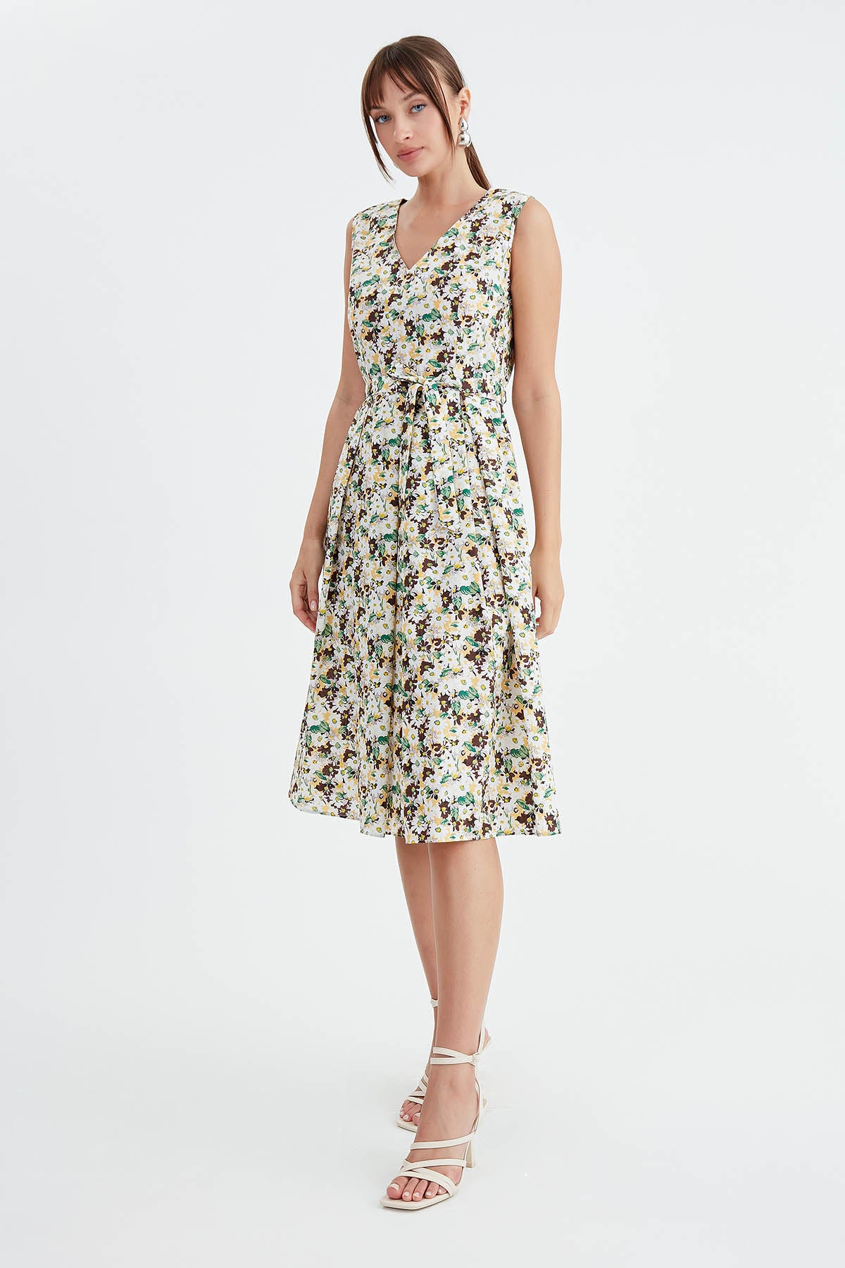 MIDI HEIGHT DRESS WITH FLOWER PATTERN