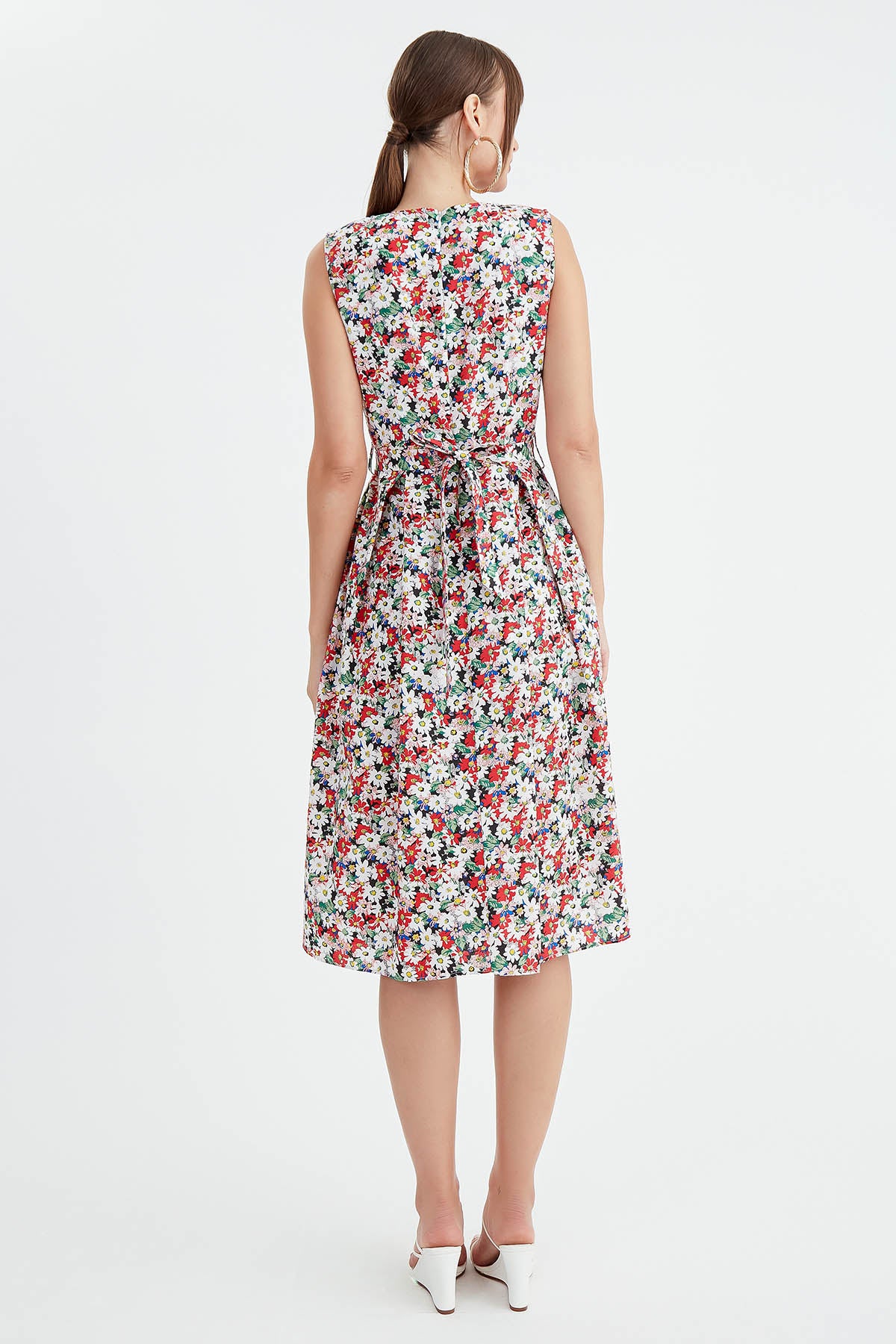 MIDI HEIGHT DRESS WITH FLOWER PATTERN