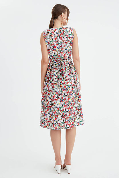 MIDI HEIGHT DRESS WITH FLOWER PATTERN