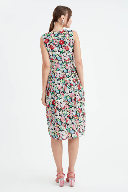 MIDI HEIGHT DRESS WITH FLOWER PATTERN