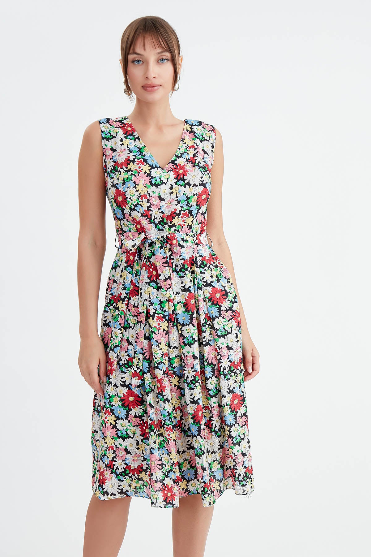 MIDI HEIGHT DRESS WITH FLOWER PATTERN