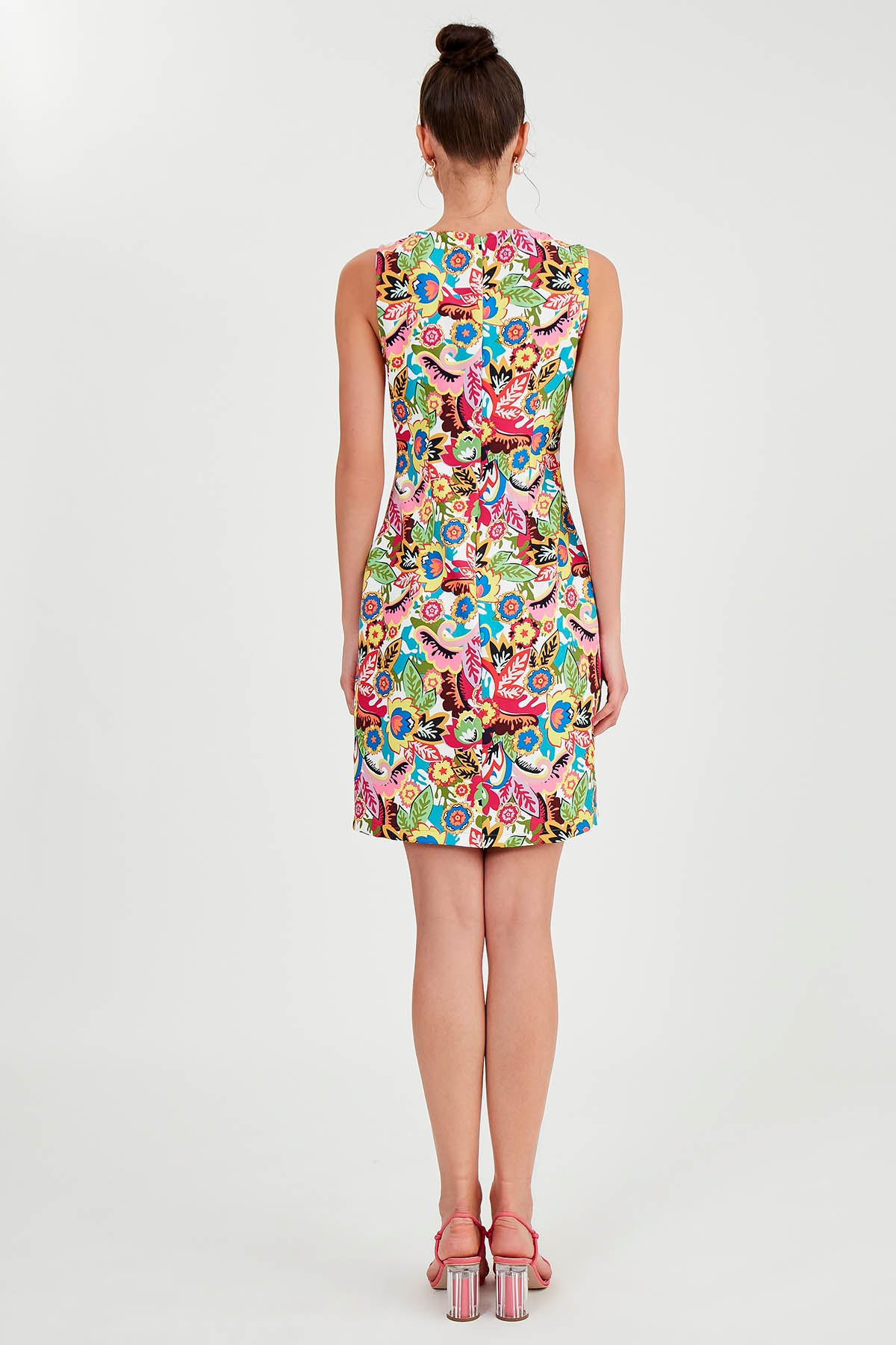 FLOWER PATTERN SLEEVELESS DRESS