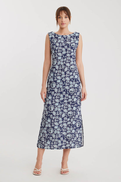 FLORAL PATTERN - LONG DRESS WITH SPLIT