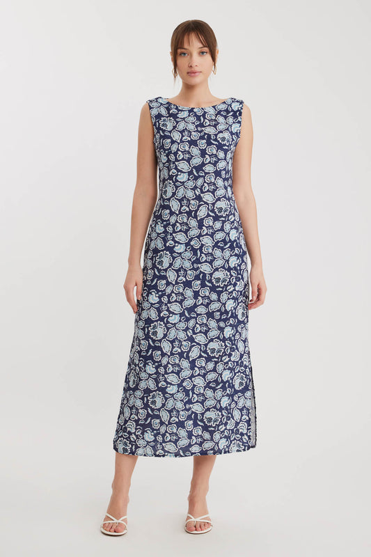 FLORAL PATTERN - LONG DRESS WITH SPLIT