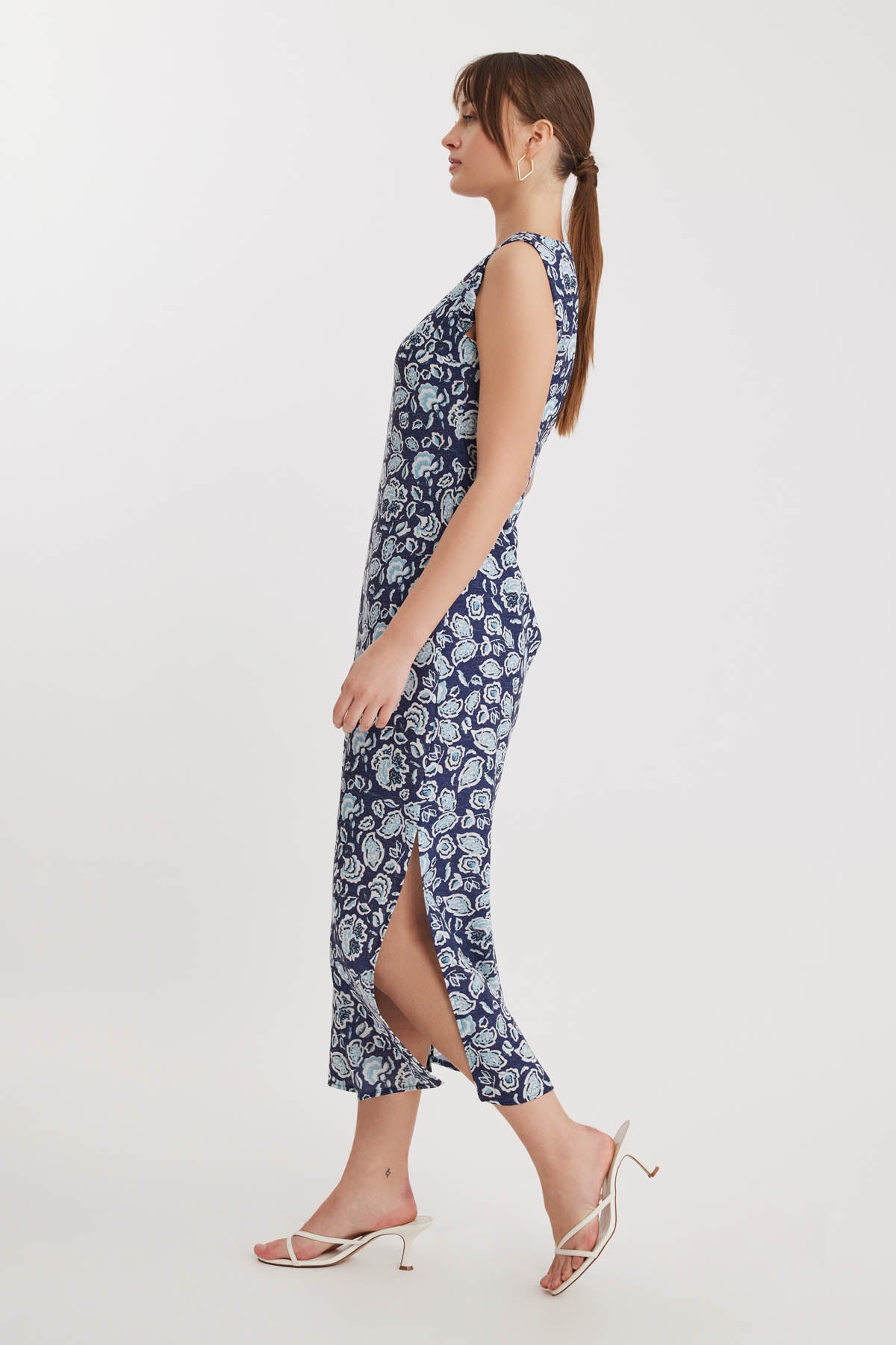 FLORAL PATTERN - LONG DRESS WITH SPLIT