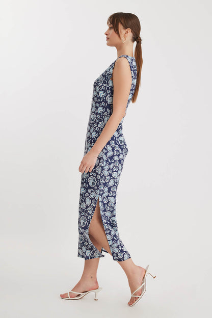 FLORAL PATTERN - LONG DRESS WITH SPLIT