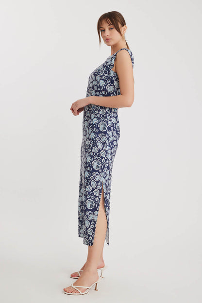 FLORAL PATTERN - LONG DRESS WITH SPLIT