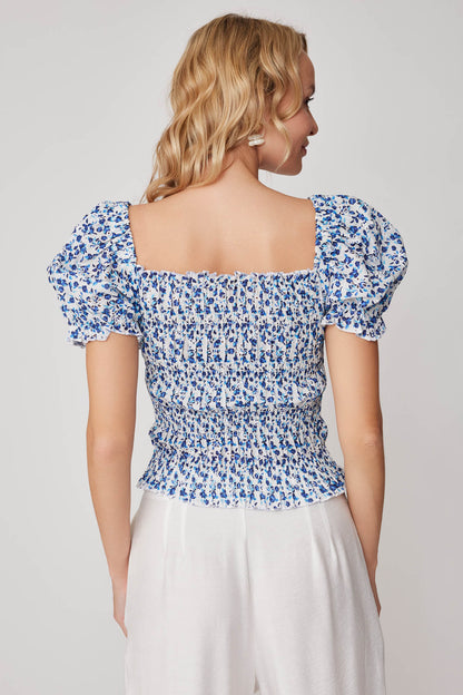 CROP BLOUSE WITH FLOWER PATTERN