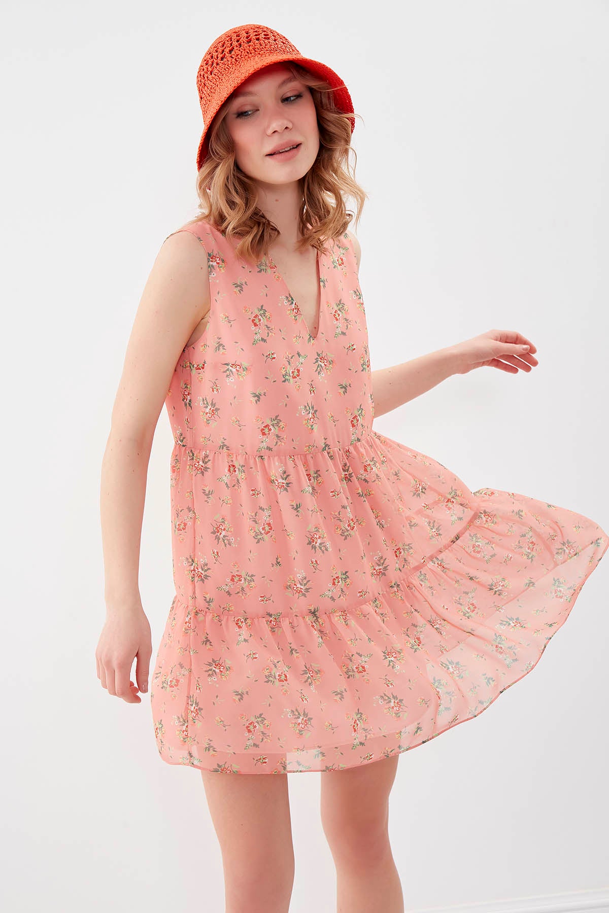 FLORAL CHIFFON DRESS