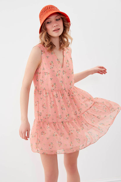FLORAL CHIFFON DRESS