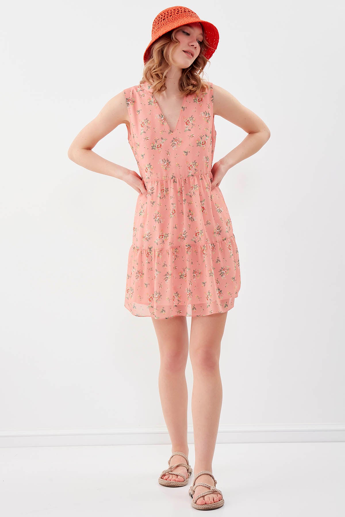 FLORAL CHIFFON DRESS