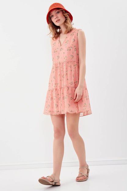 FLORAL CHIFFON DRESS