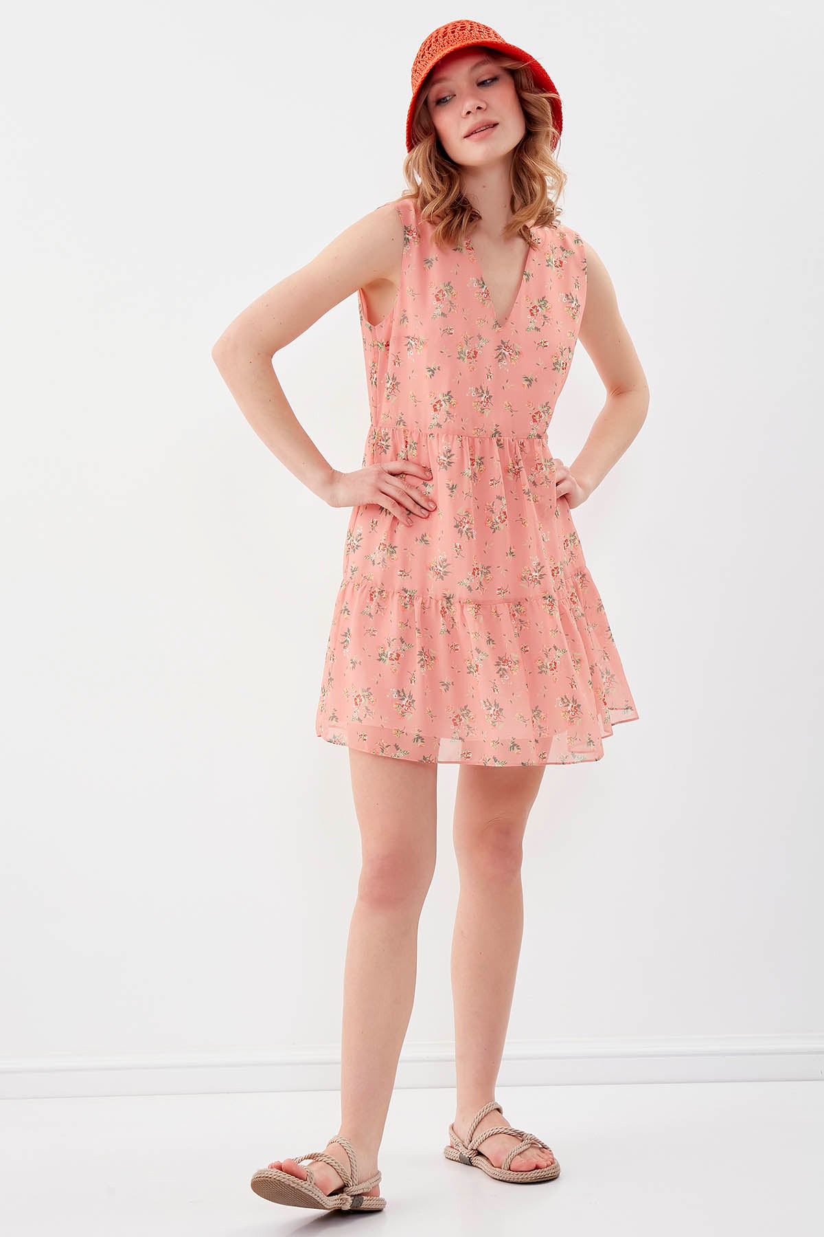 FLORAL CHIFFON DRESS