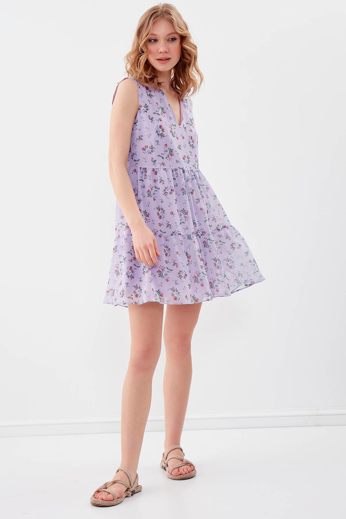 FLORAL CHIFFON DRESS