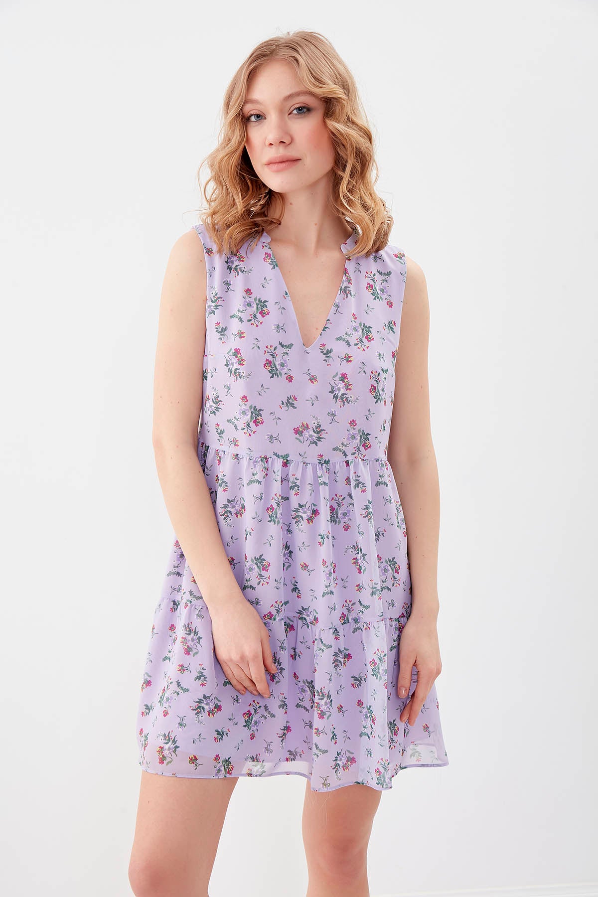 FLORAL CHIFFON DRESS
