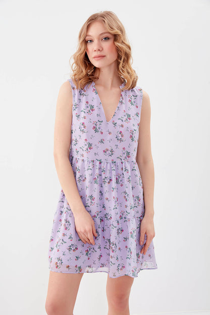 FLORAL CHIFFON DRESS