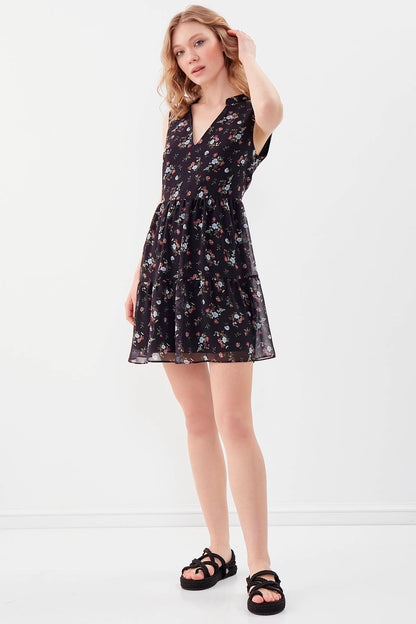 FLORAL CHIFFON DRESS