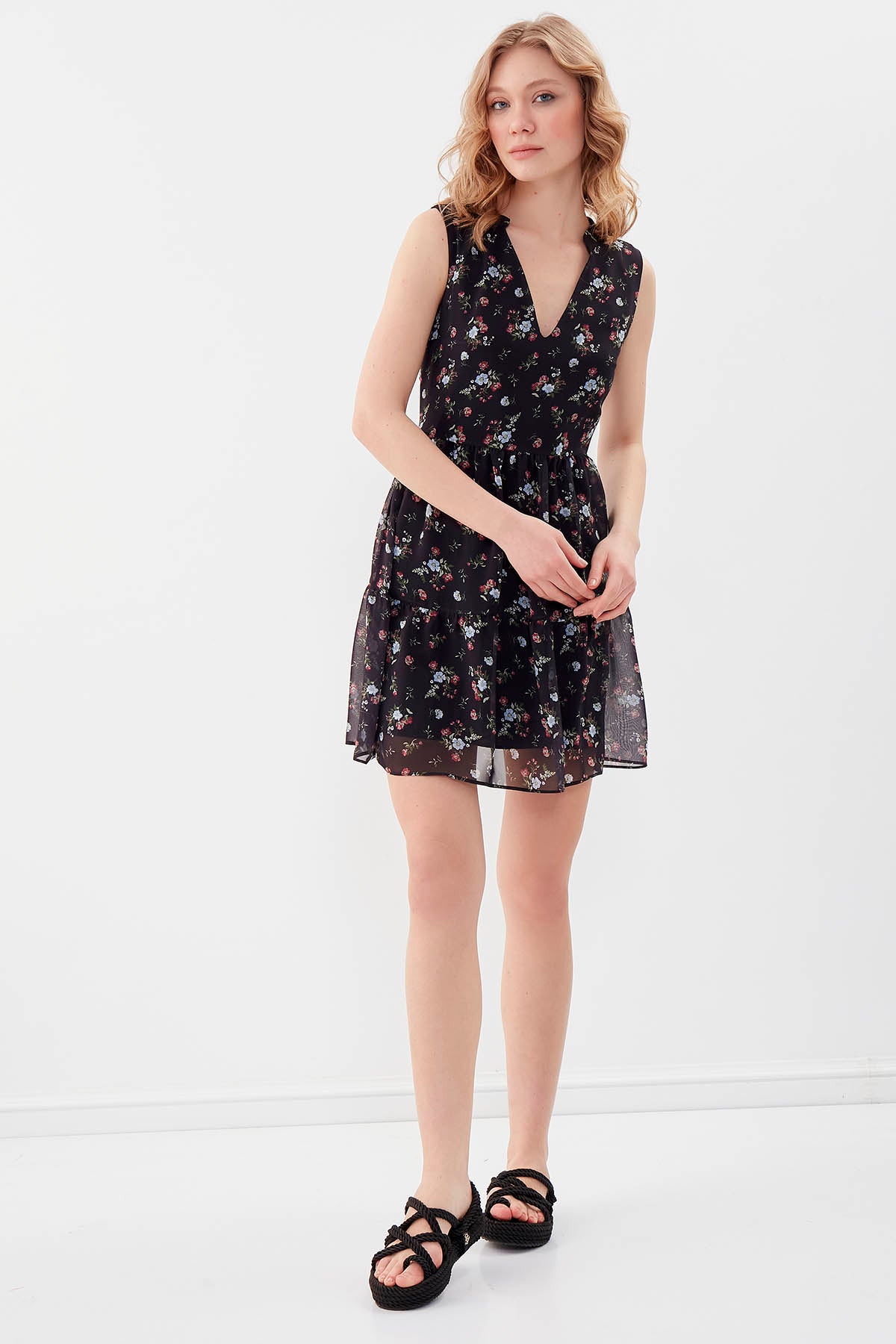 FLORAL CHIFFON DRESS