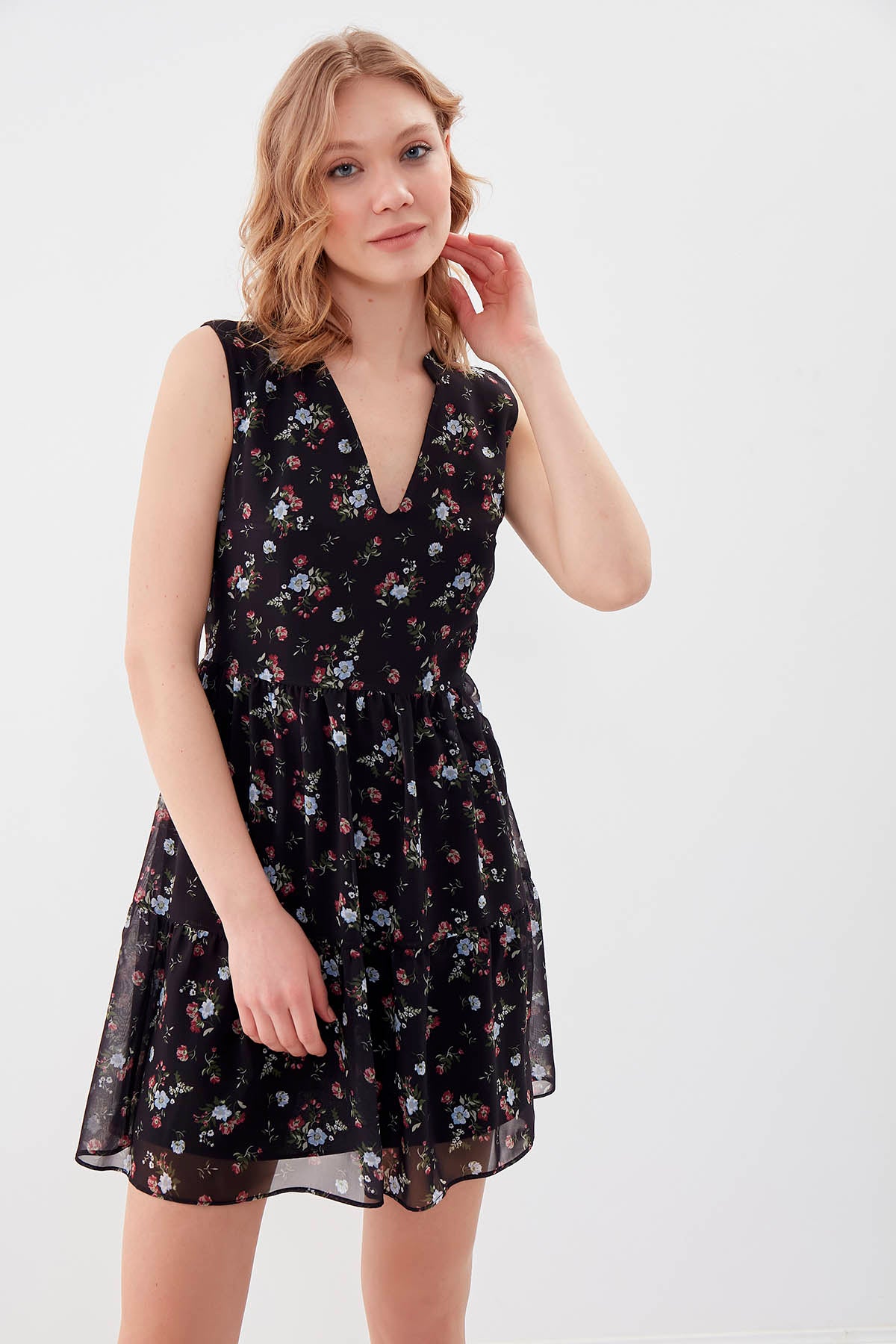 FLORAL CHIFFON DRESS