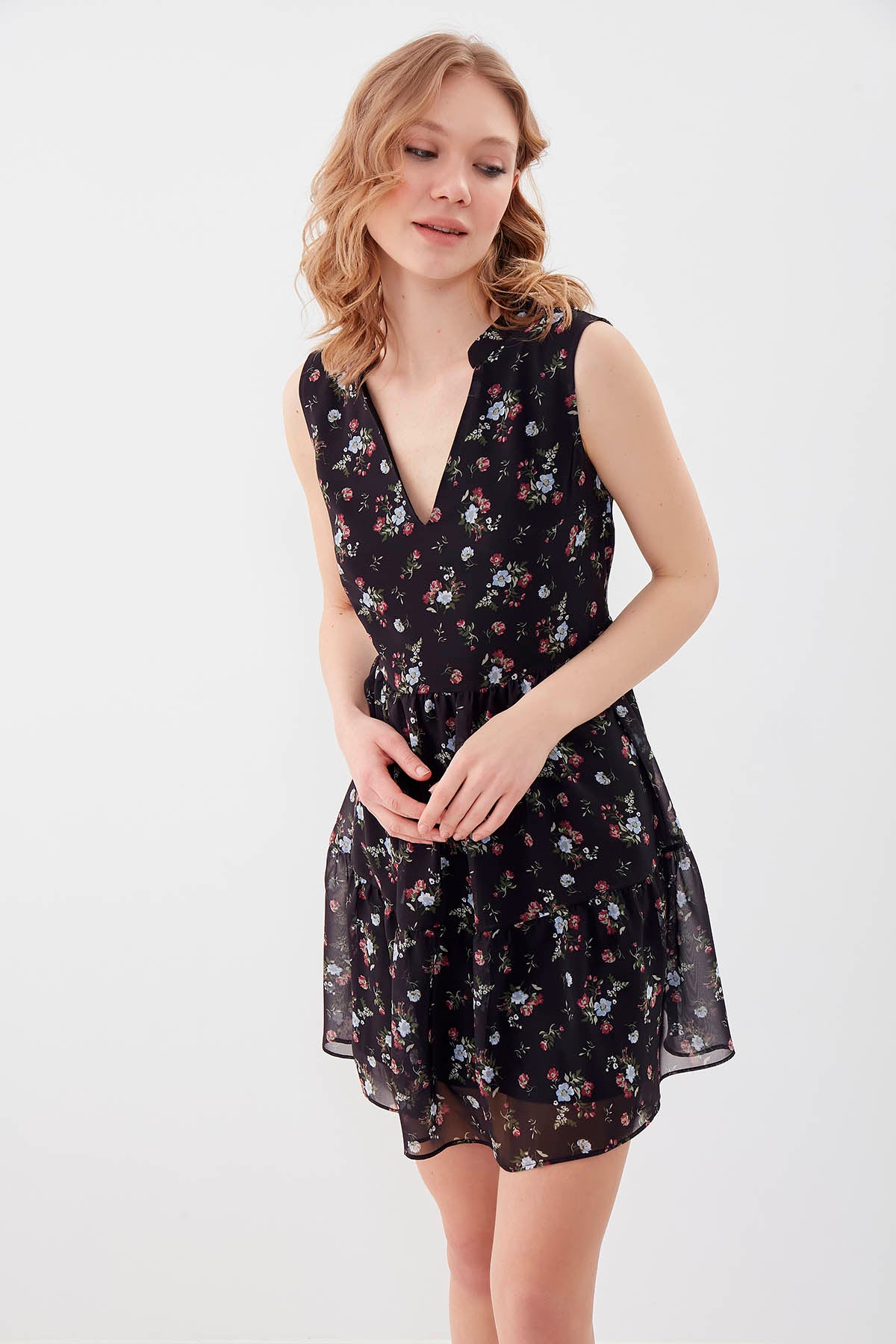 FLORAL CHIFFON DRESS