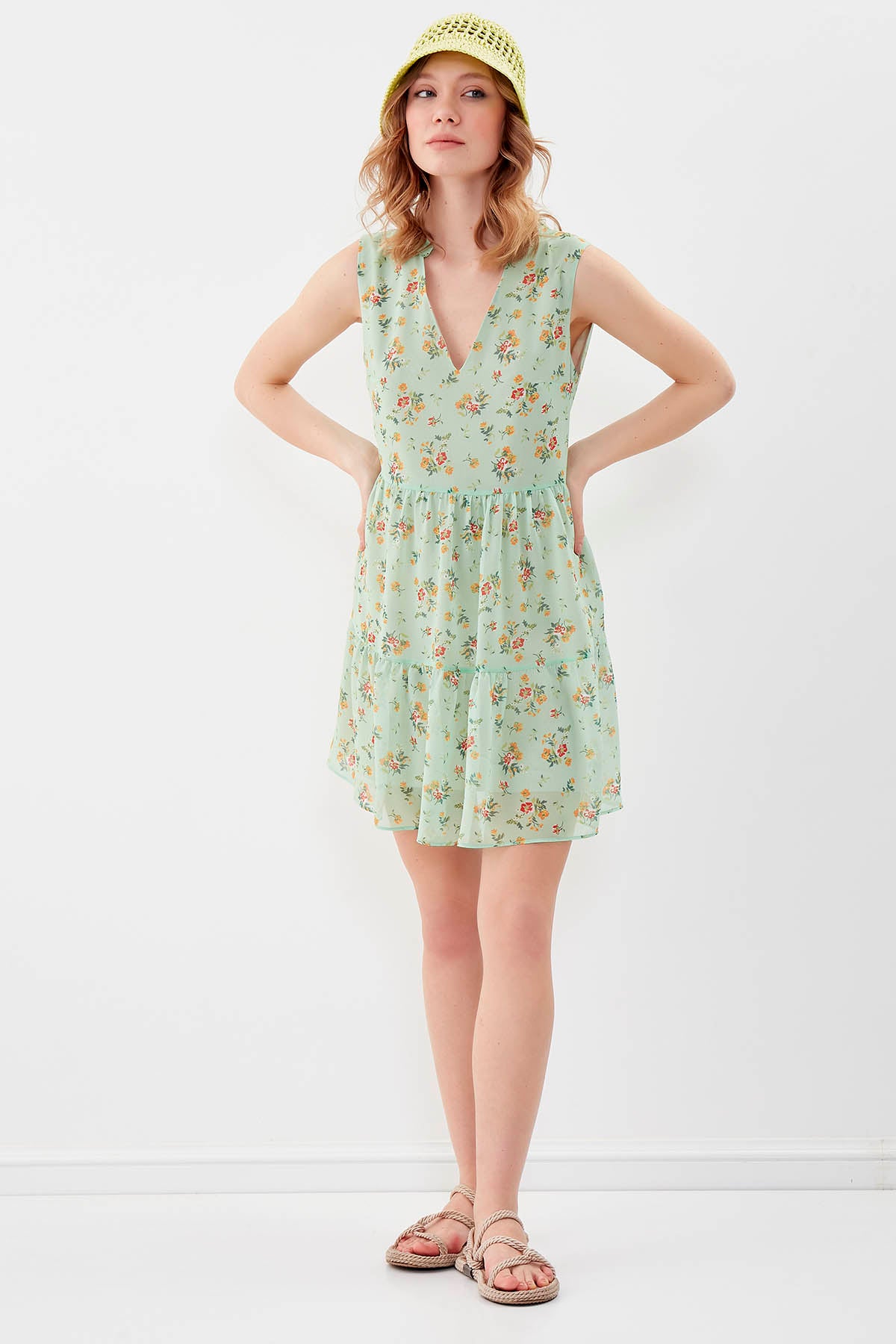 FLORAL CHIFFON DRESS