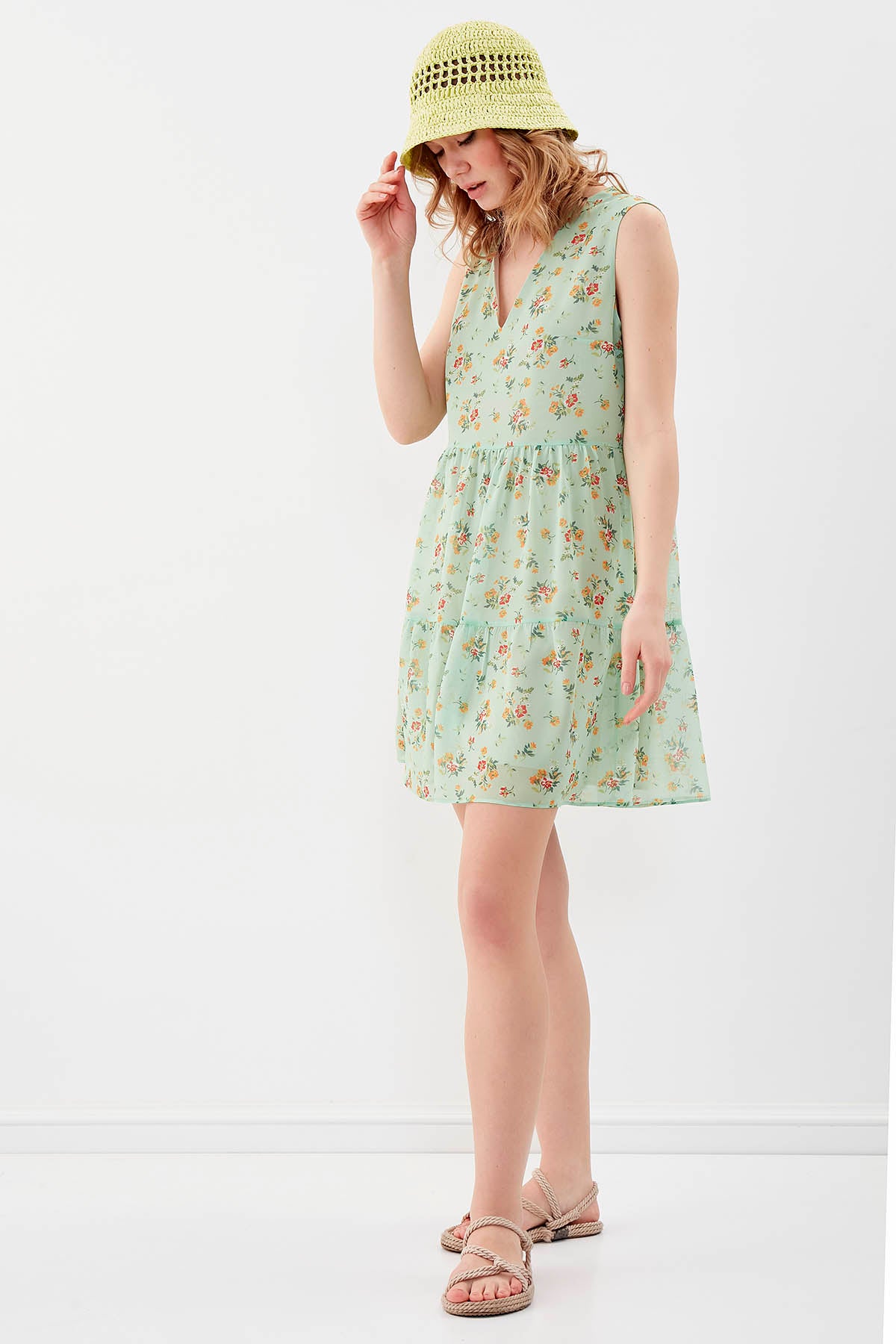 FLORAL CHIFFON DRESS