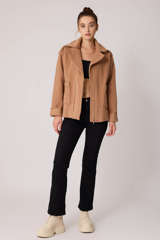 REVERSE STITCH JACKET WITH DUAL POCKET ZIPPERS