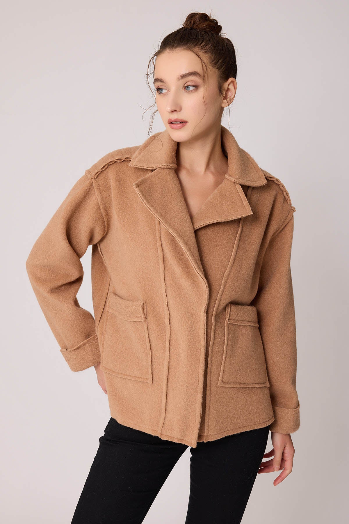 REVERSE STITCH JACKET WITH DUAL POCKET ZIPPERS