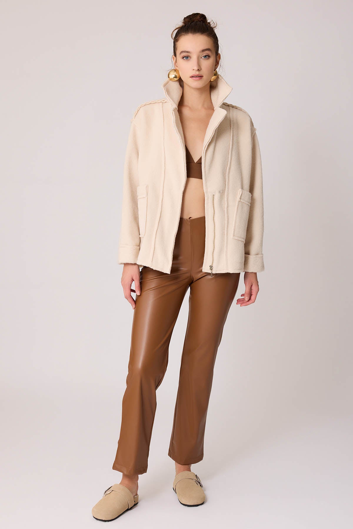 REVERSE STITCH JACKET WITH DUAL POCKET ZIPPERS
