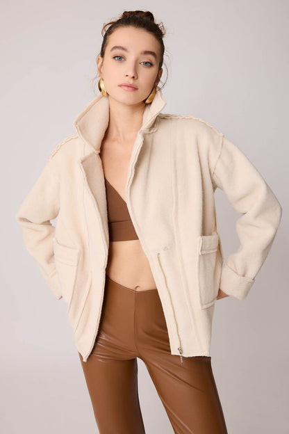 REVERSE STITCH JACKET WITH DUAL POCKET ZIPPERS