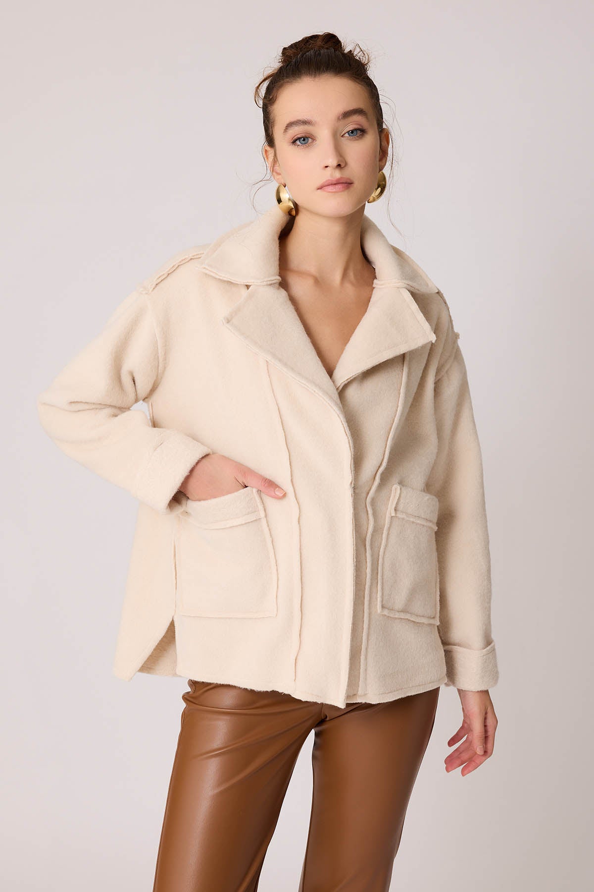 REVERSE STITCH JACKET WITH DUAL POCKET ZIPPERS